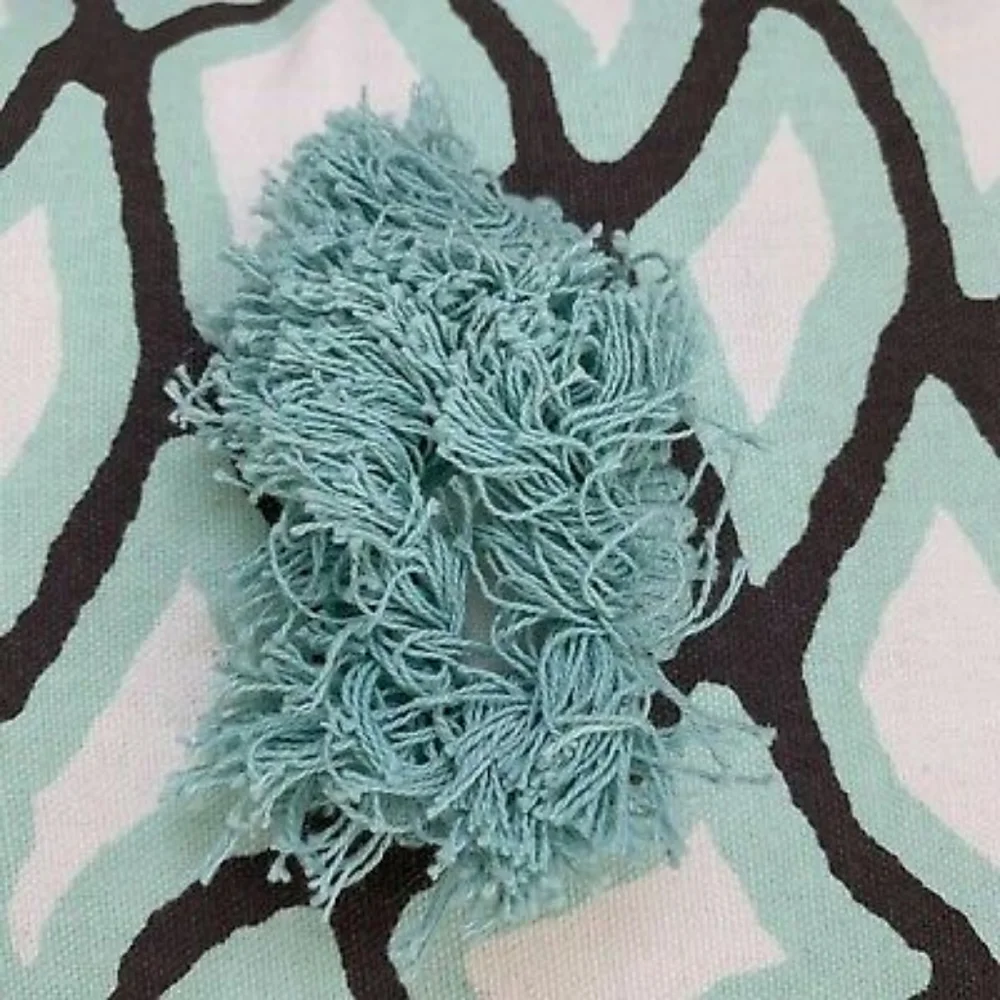 Pier 1 Imports Modern Geometric Teal, Brown Pillows w/Fringe Set of 2 Bundle NWT